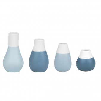 räder Mini Flaschenvasen, 4er Set, blau