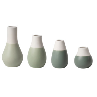 räder Mini Flaschenvasen, 4er Set, grün