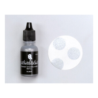 Perlenfischer Pigment Stempelfarbe Refill Silber