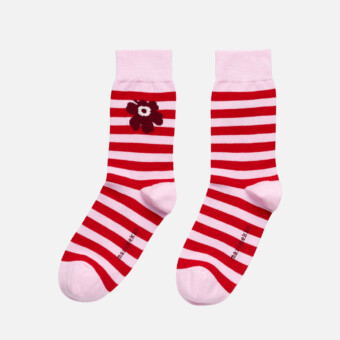 Marimekko Socken Kasvaa Tasaraita Unikko, rosa-rot