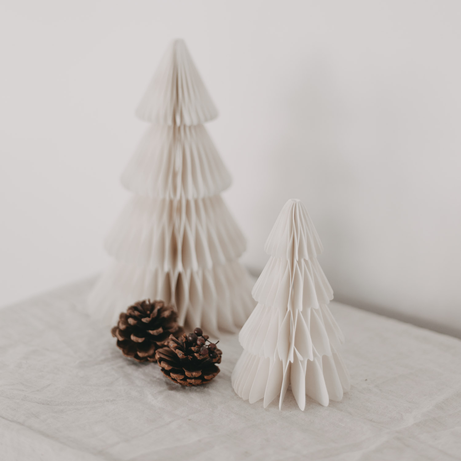 Eulenschnitt Papiertanne, weiss, 2er Set