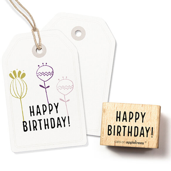 Cats on Appletrees Stempel Happy Birthday 1
