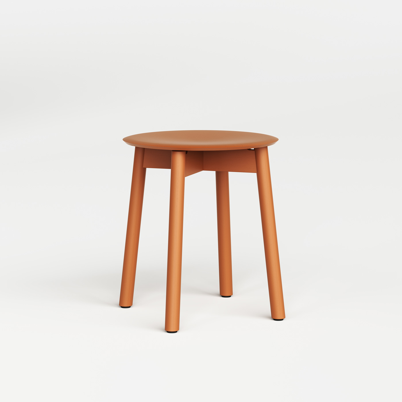 Tiptoe Hocker SSD full wood, tangerinenrot