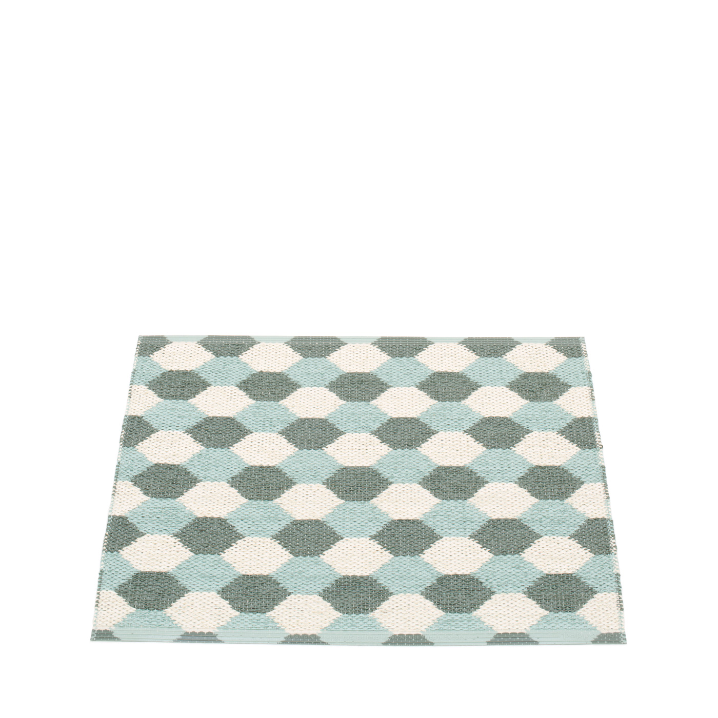 Pappelina Teppich Dana Army, Pale Turquoise, Vanilla, 70 x 60 cm