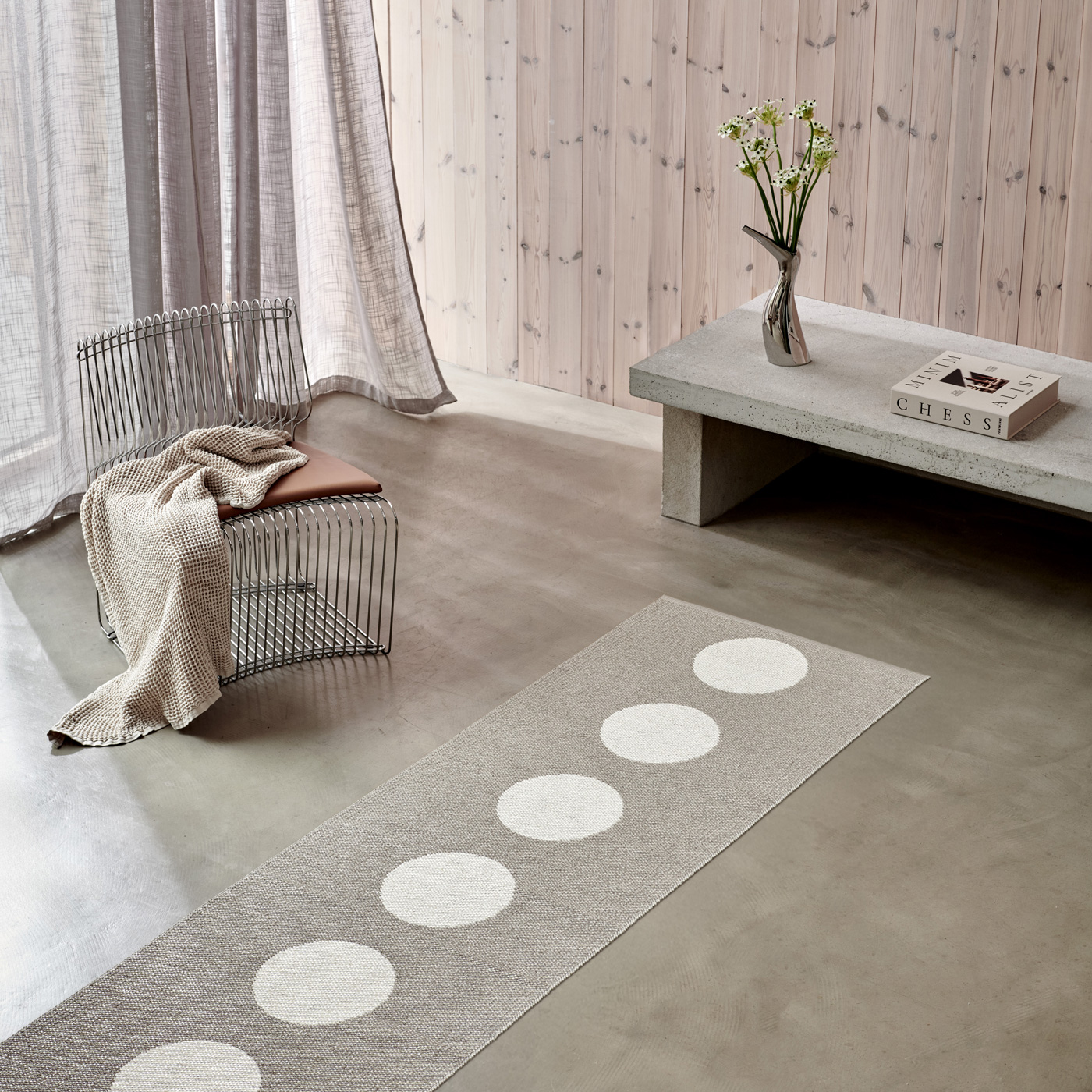 Pappelina Teppich Vera Warm Grey, 70 x 225 cm