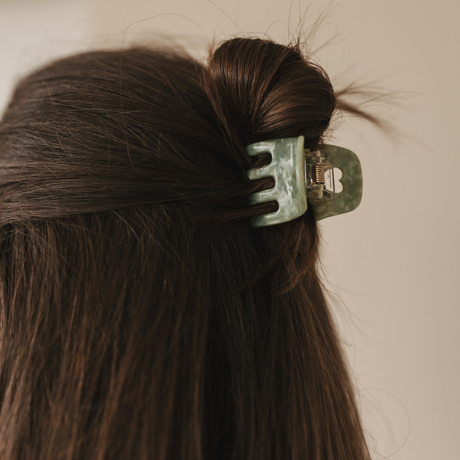 Eulenschnitt Haarspange klein Herz, Jade