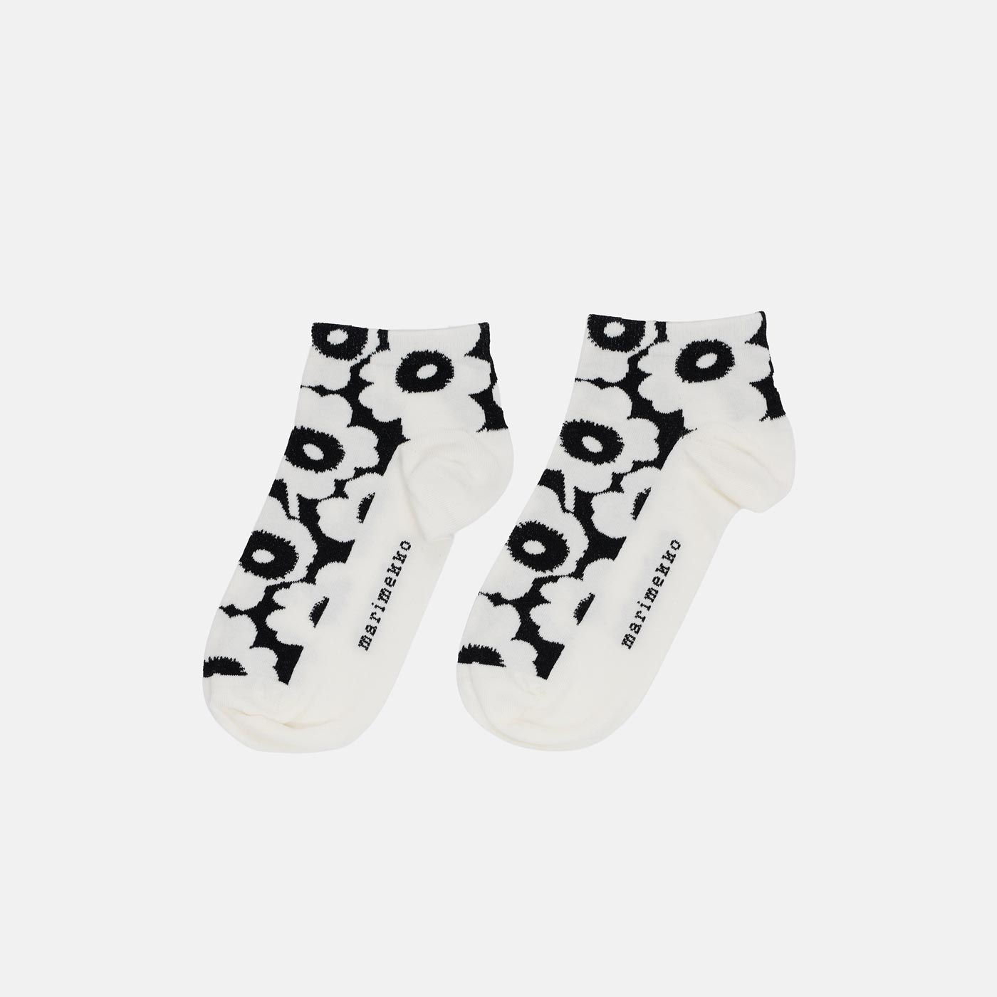 Marimekko Socken Rasu Unikko, Weiss, Schwarz