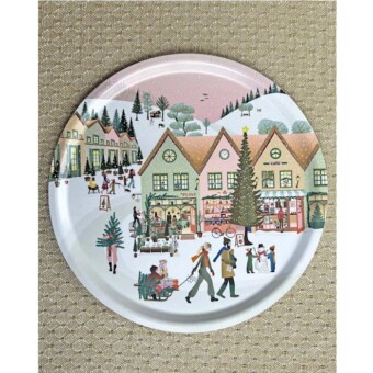 Vissevasse Tablett "Weisse Weihnachten", ∅ 38 cm