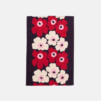 Marimekko Geschirrtuch Unikko, Violett, Offwhite, Rot, Rosa