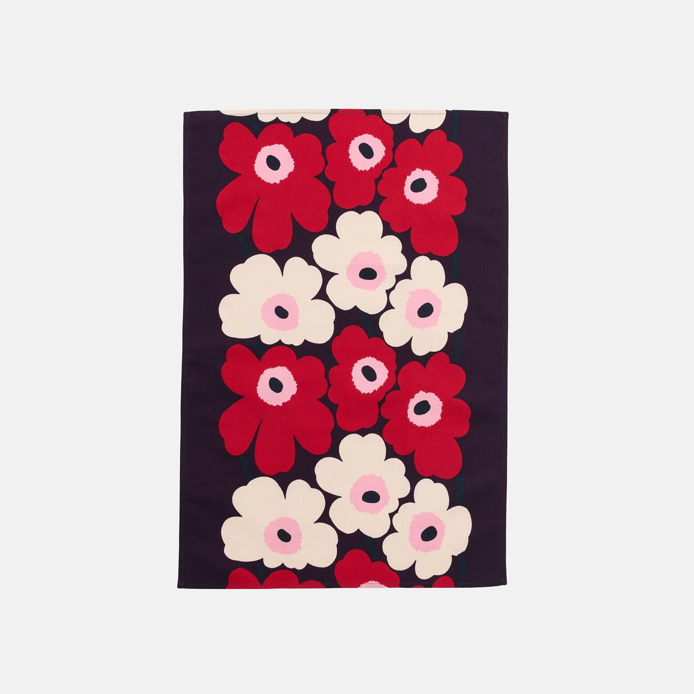 Marimekko Geschirrtuch Unikko, Violett, Offwhite, Rot, Rosa