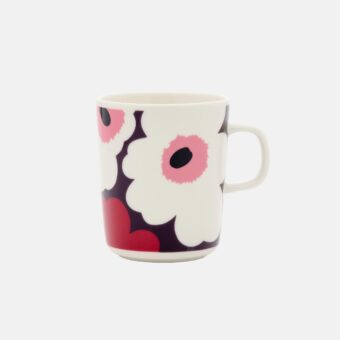 Marimekko Tasse Unikko, Weiss, Violett, rot, rosa, 2.5 dl