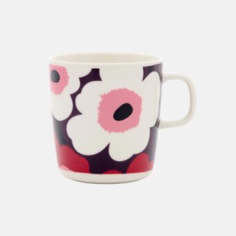 Marimekko Tasse Unikko, Weiss, Violett, rot, pink, 4 dl