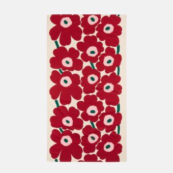 Marimekko Tischdecke Unikko, Offwhite, Rot, Rosa, Grün